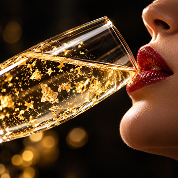 Champagne finished with edible gold leaf
