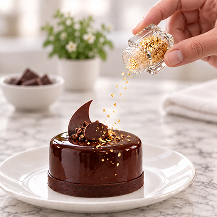 Edible gold flake shaker