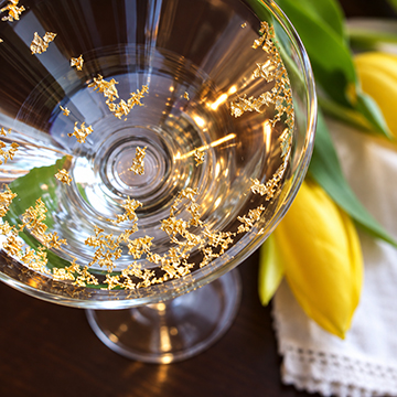 Gold-rimmed cocktail