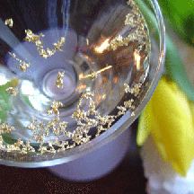 Gold-rimmed cocktail